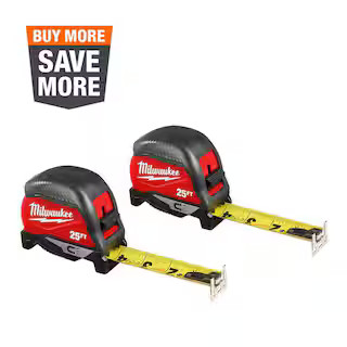 Milwaukee 25 ft. Compact Magnetic Tape Measure (2-Pack) 48-22-1025MG - The Home Depot | The Home Depot