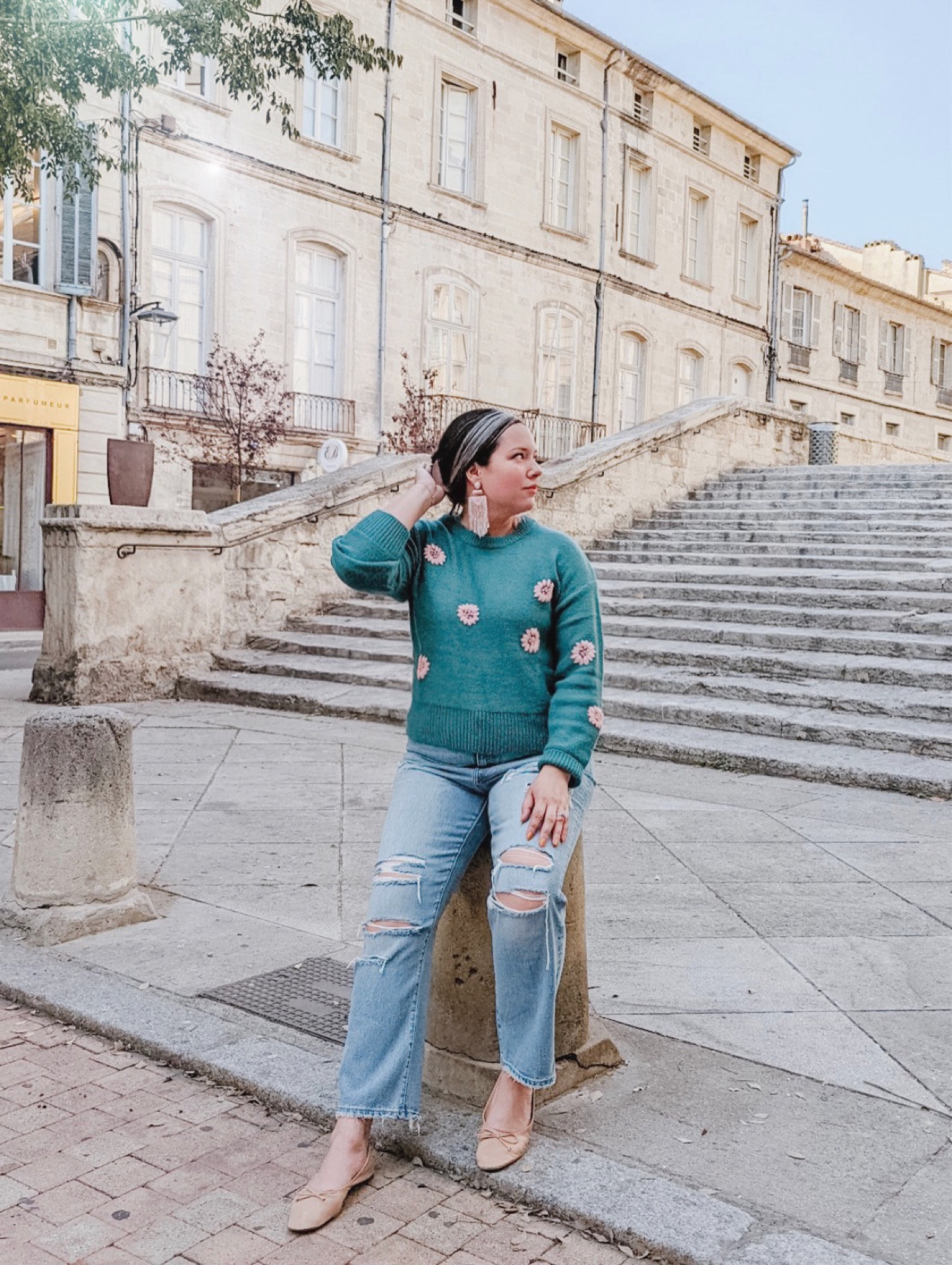 Casual jeans with a statement earring and cozy sweater…there’s nothing better. Fall uniform in full force. But like, also with pink flowers because a girl can’t help herself. 

#LTKtravel #LTKSeasonal #LTKstyletip