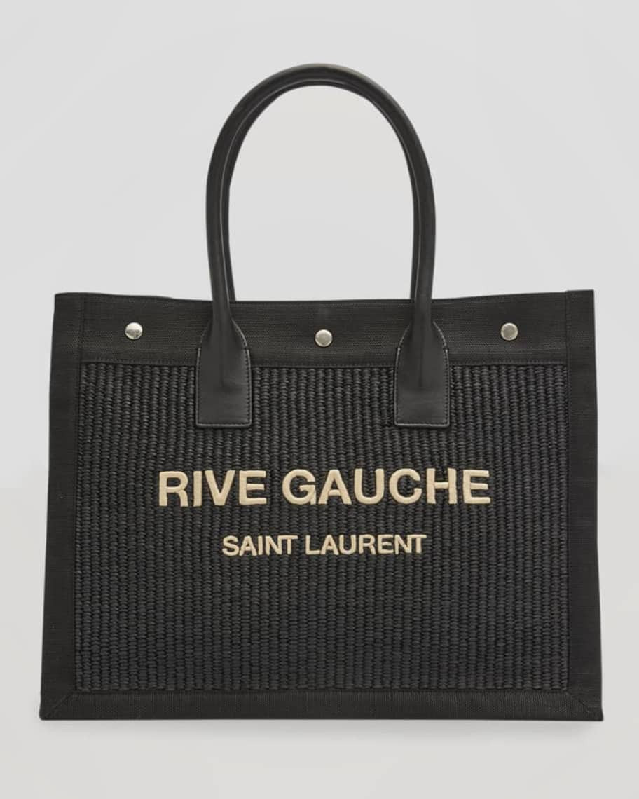 Rive Gauche Small Tote Bag in Raffia | Neiman Marcus