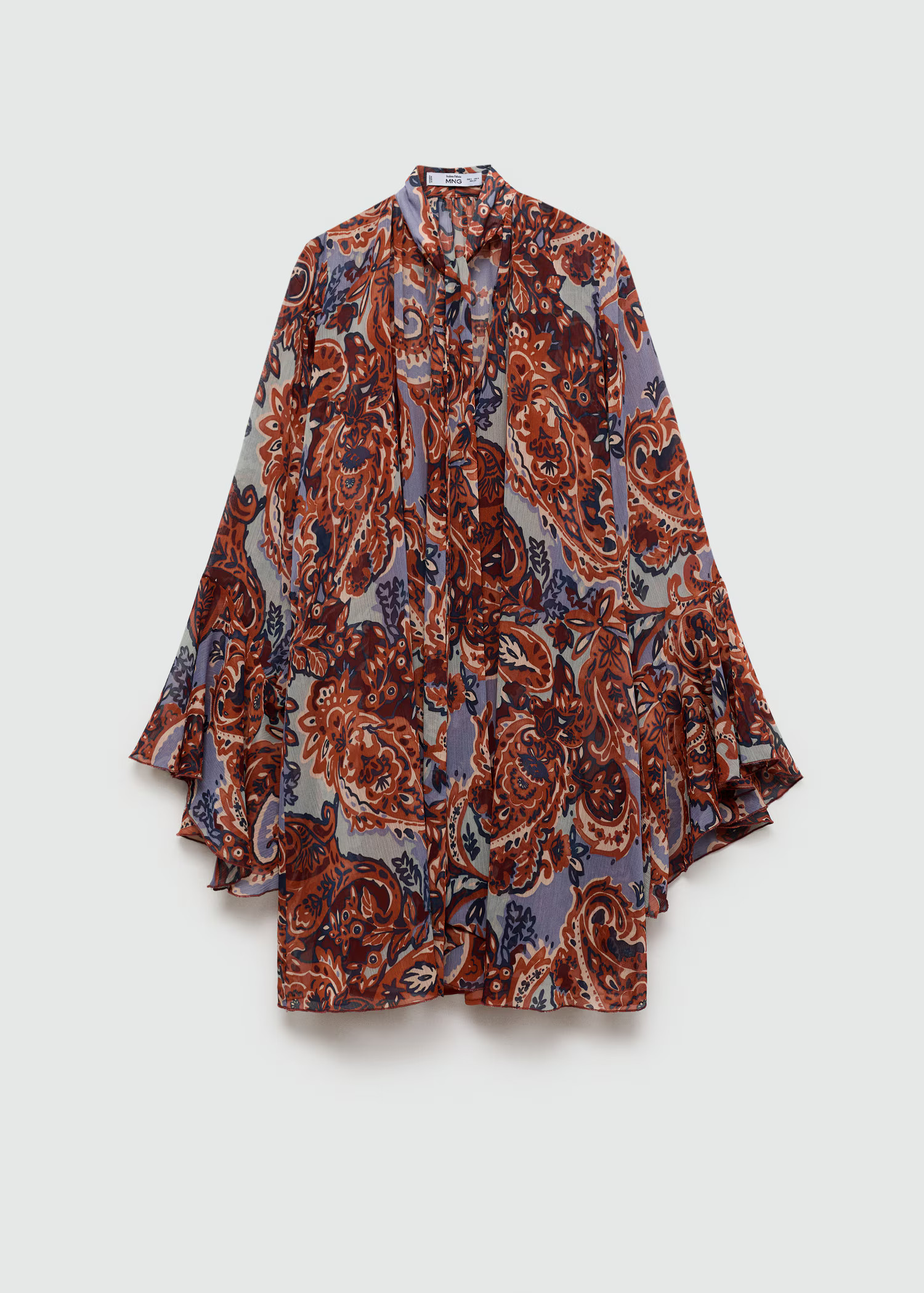 Ruffled paisley-print dress - Women | MANGO USA | MANGO (US)