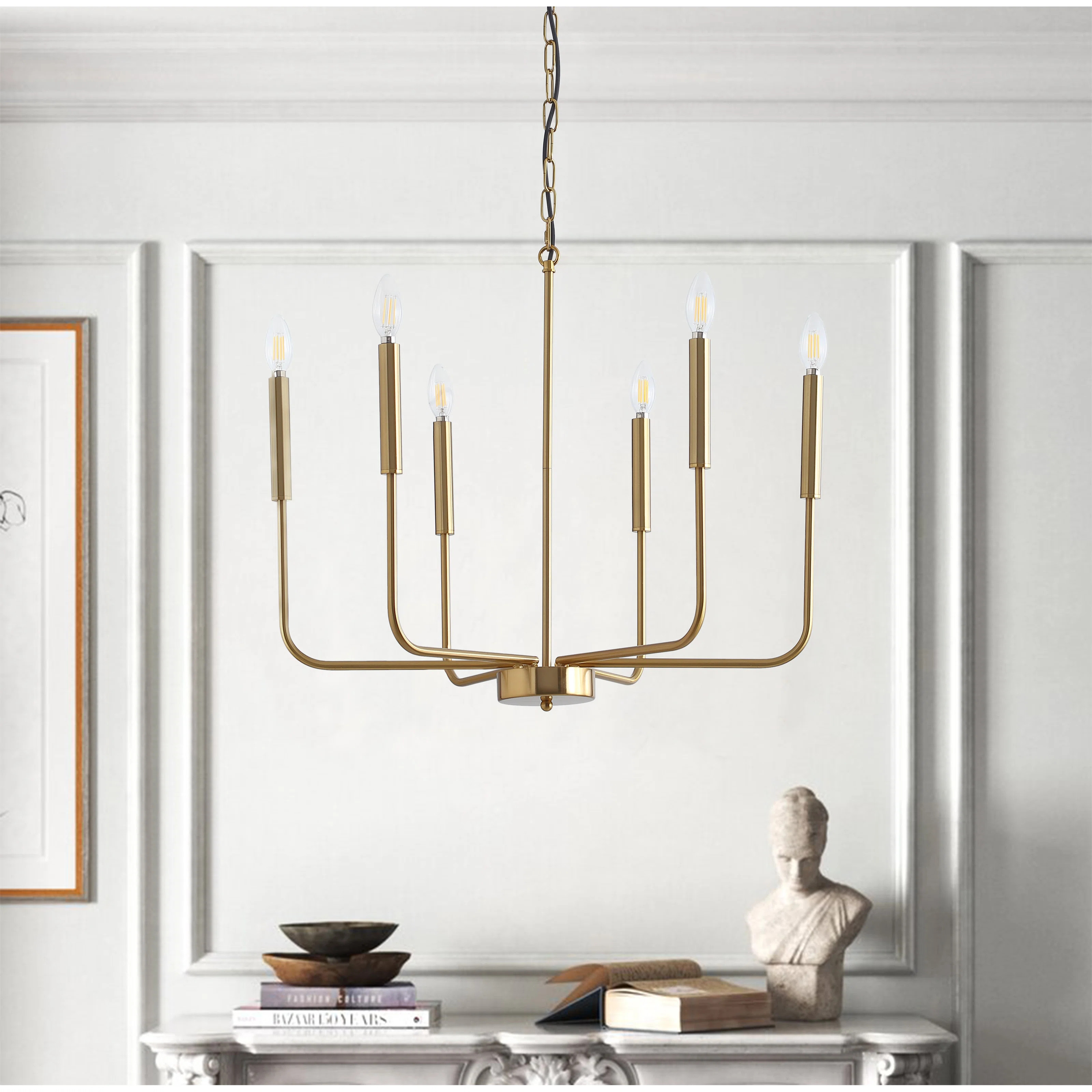 Seo 6 - Light Classic / Traditional Modern Farmhouse Candle Style Dimmable Chandelier | Wayfair North America