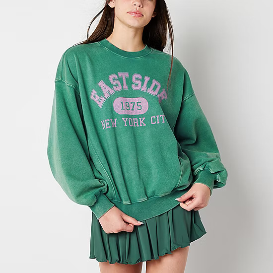 Arizona Juniors Womens Crew Neck Long Sleeve Sweatshirt | JCPenney