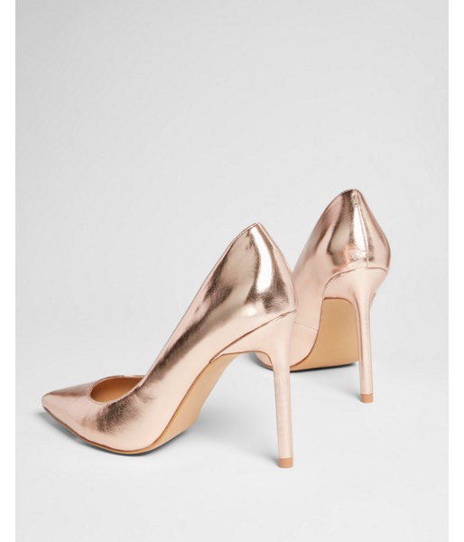 Express Womens Thin Heel Pumps Gold Women's 6 Gold 6 | Express