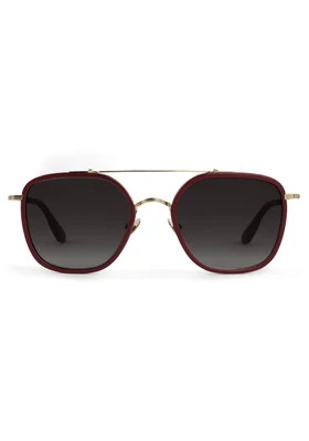 AUSTIN | 12K Titanium + Burgundy Leather | KREWE