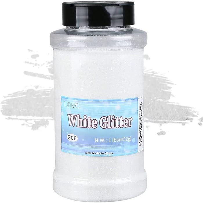TORC White Fine Glitter 1 Pound 16 OZ Glitter Powder for Tumblers Resin Crafts Slime Cosmetic Nai... | Amazon (US)