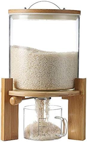 Flour and Cereal Container, Rice Dispenser 5L/8L, Creative Glass Food Storge Container for Kitchen O | Amazon (US)