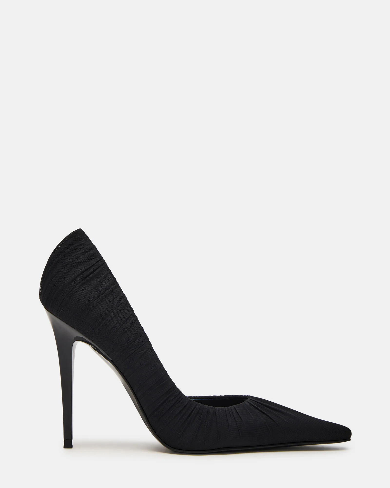 ELEGANT Black Ruched Pointed-Toe Stiletto Pump Women's Heel | Steve Madden (US)