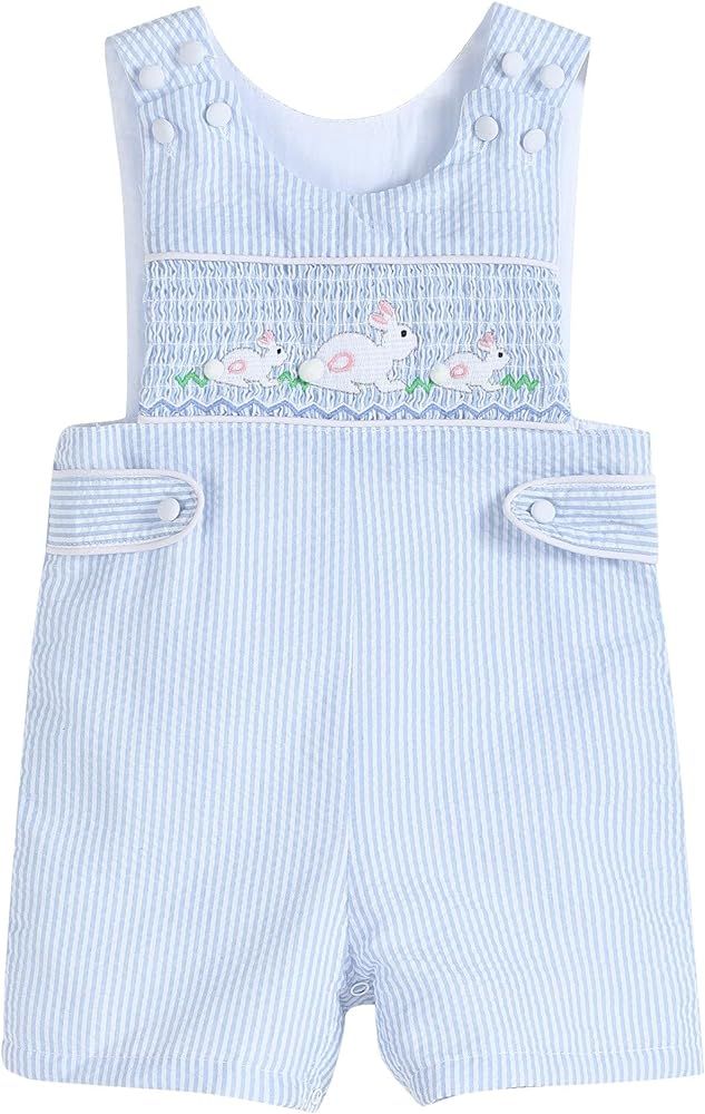 Lil cactus Boys Baby and Toddler Easter Bunny Shortalls | Amazon (US)