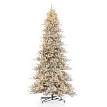 Glitzhome® 11ft. Pre-Lit Flocked Slim Fir Artificial Christmas Tree, Warm White LED Lights | Michaels Stores