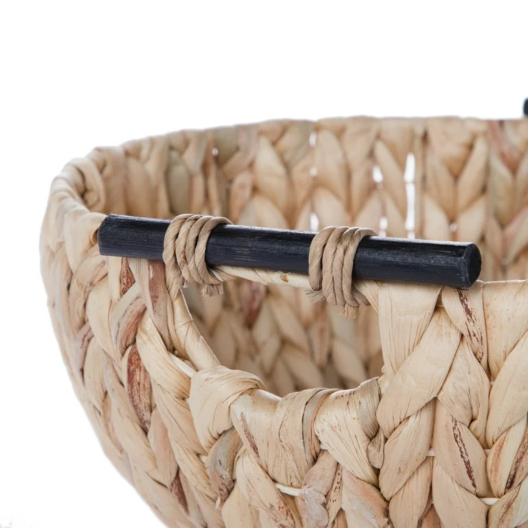 Better Homes & Gardens Natural Woven Water Hyacinth Decorative Bowl with Wooden Handles | Walmart (US)