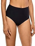 CRZ YOGA Women's Swimwear Bikini Bottom High Waist Swimsuit Briefs Solid Color Beachwear Black M | Amazon (US)