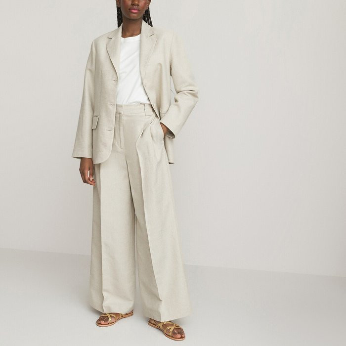 Blazer coupe droite, lin et coton | La Redoute (FR)