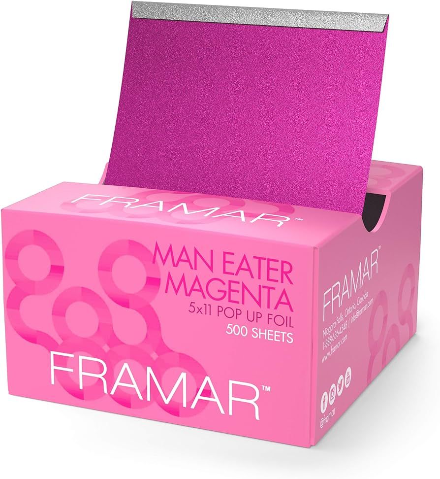 Framar Magenta Pop Up Hair Foil, Aluminum Foil Sheets, Hair Foils For Highlighting - 500 Foil She... | Amazon (US)