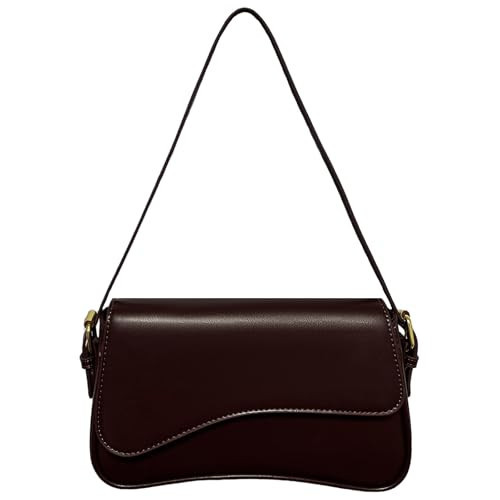 2025 Shoulder Bag for Women PU Leather Shoulder Purse Tote Bag Crossbody Clutch Purses for Women Trendy with 2 Removable Straps, Coffee | Amazon (US)