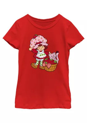 Strawberry Shortcake Kids STRAWBERRY CUSTARD BASKET Graphic T-Shirt, Red