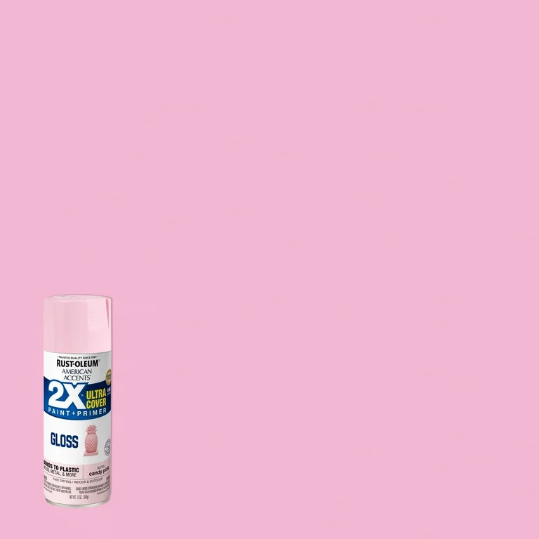 Candy Pink, Rust-Oleum American Accents 2X Ultra Cover Gloss Spray Paint- 12 oz | Walmart (US)