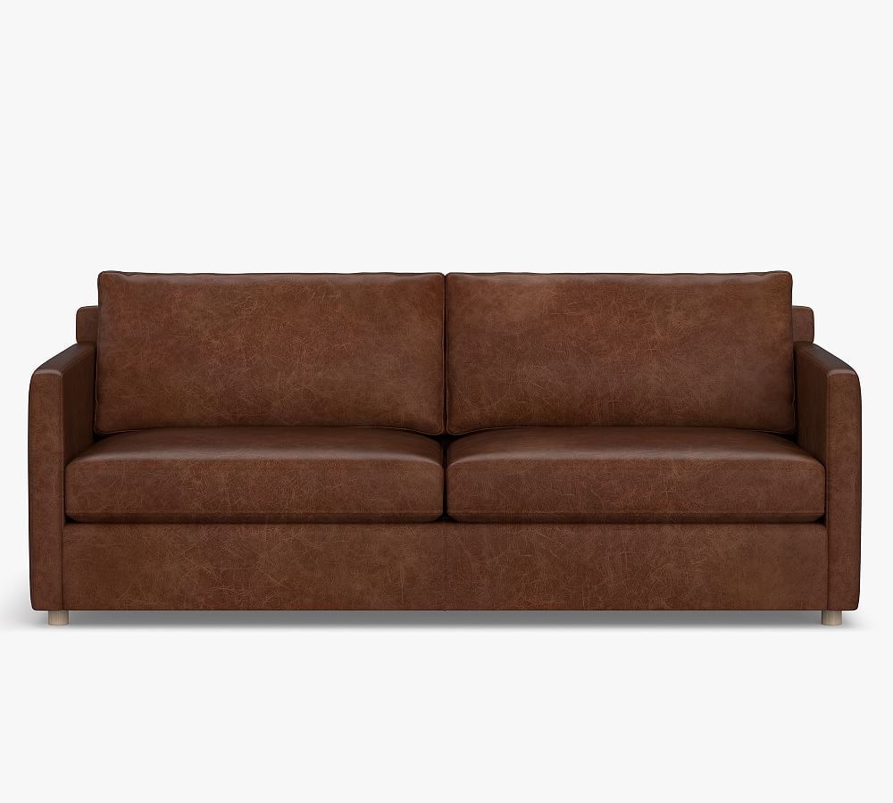 Pacifica Square Arm Leather Sleeper Sofa | Pottery Barn (US)