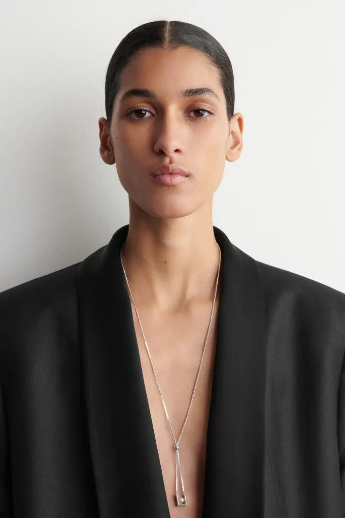 COS Rectangular Chain Pendant Necklace | Nordstrom | Nordstrom