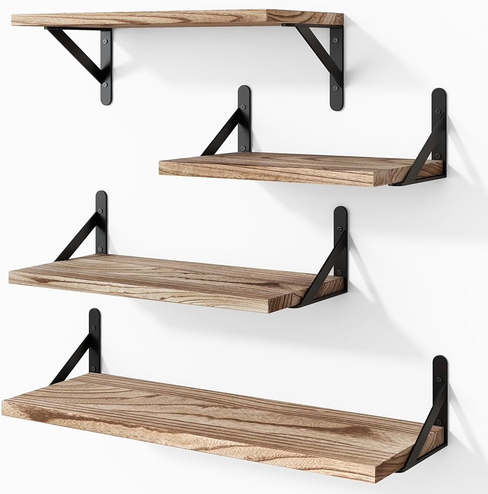 YGEOMER Floating Shelves for Wall Different Sizes Farmhouse Wall Shelf for Bedroom, Bathroom Shel... | Amazon (US)