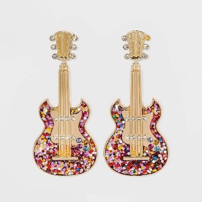 SUGARFIX by BaubleBar Multi Glitter Guitar Drop Earrings | Target