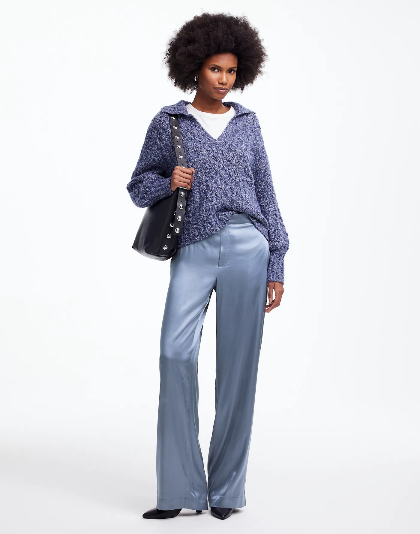 Pull-On Straight Pants in Stretch Satin | Madewell | Madewell