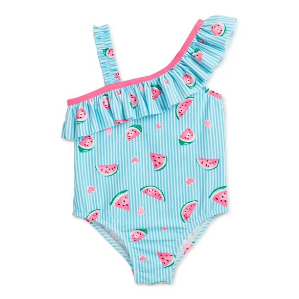 Wonder Nation Baby Toddler Girl Watermelon One-Piece Swimsuit | Walmart (US)