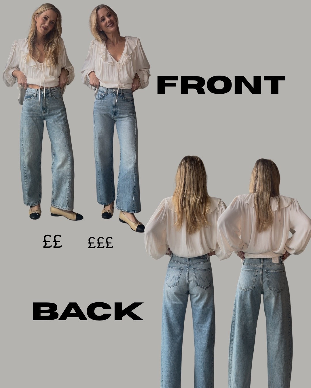 Designer Vs High Street 

I’m wearing a 23 in Mother and 34 in Zara 