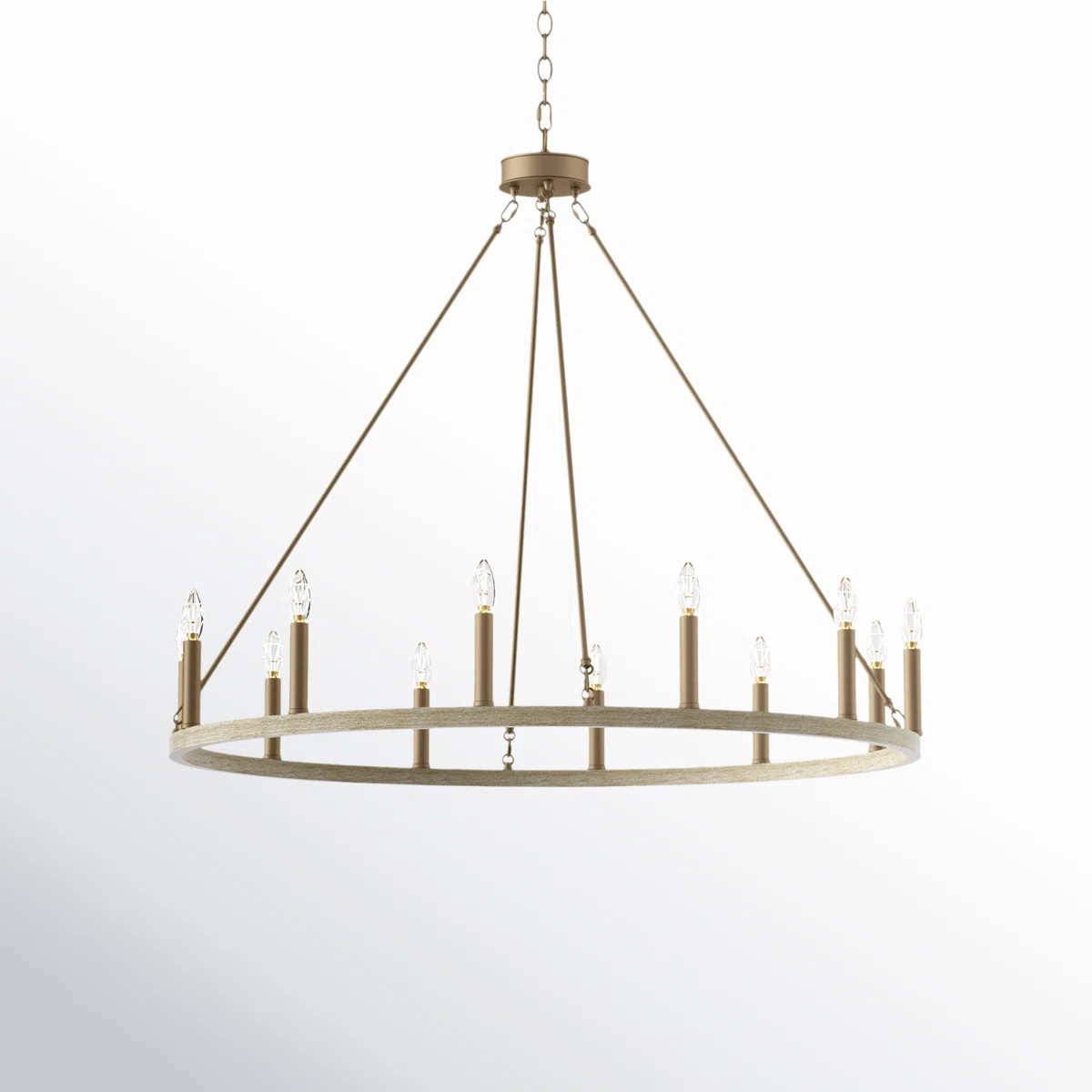 Madalyn 12 - Light Candle Style Wagon Wheel Chandelier | Wayfair North America