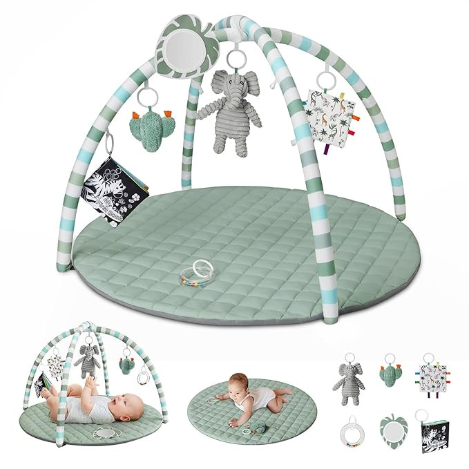 Blissful Diary Baby Play Gym Mat, Play Mat Activity Mat with 6 Detachable Toys for Stage-Based Se... | Amazon (US)