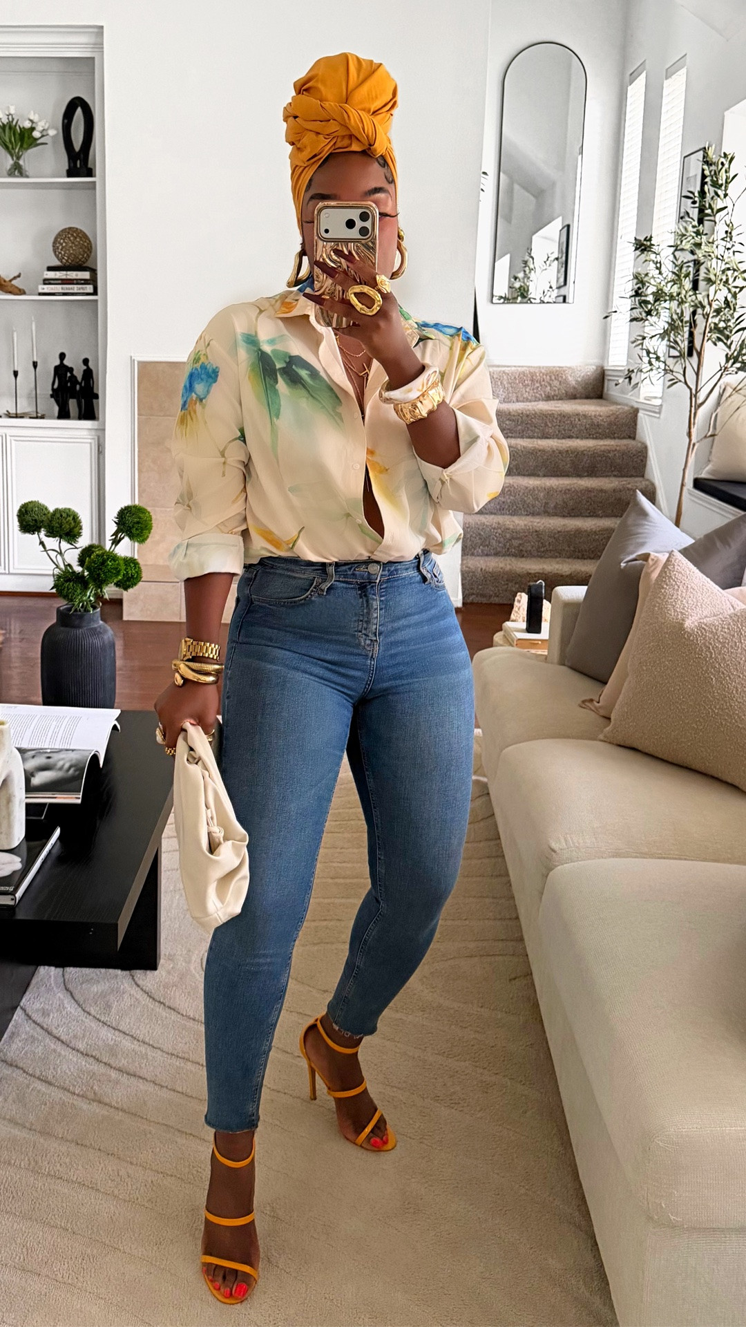 Love these two colors💛💙  my headwrap is from wrapqueen.com #ootd #springoutfit

#LTKootd #LTKOver40 #LTKSeasonal