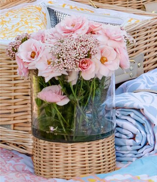 x Nellie Howard Ossi Collection Rattan Hurricane/ Vase | Dillard's