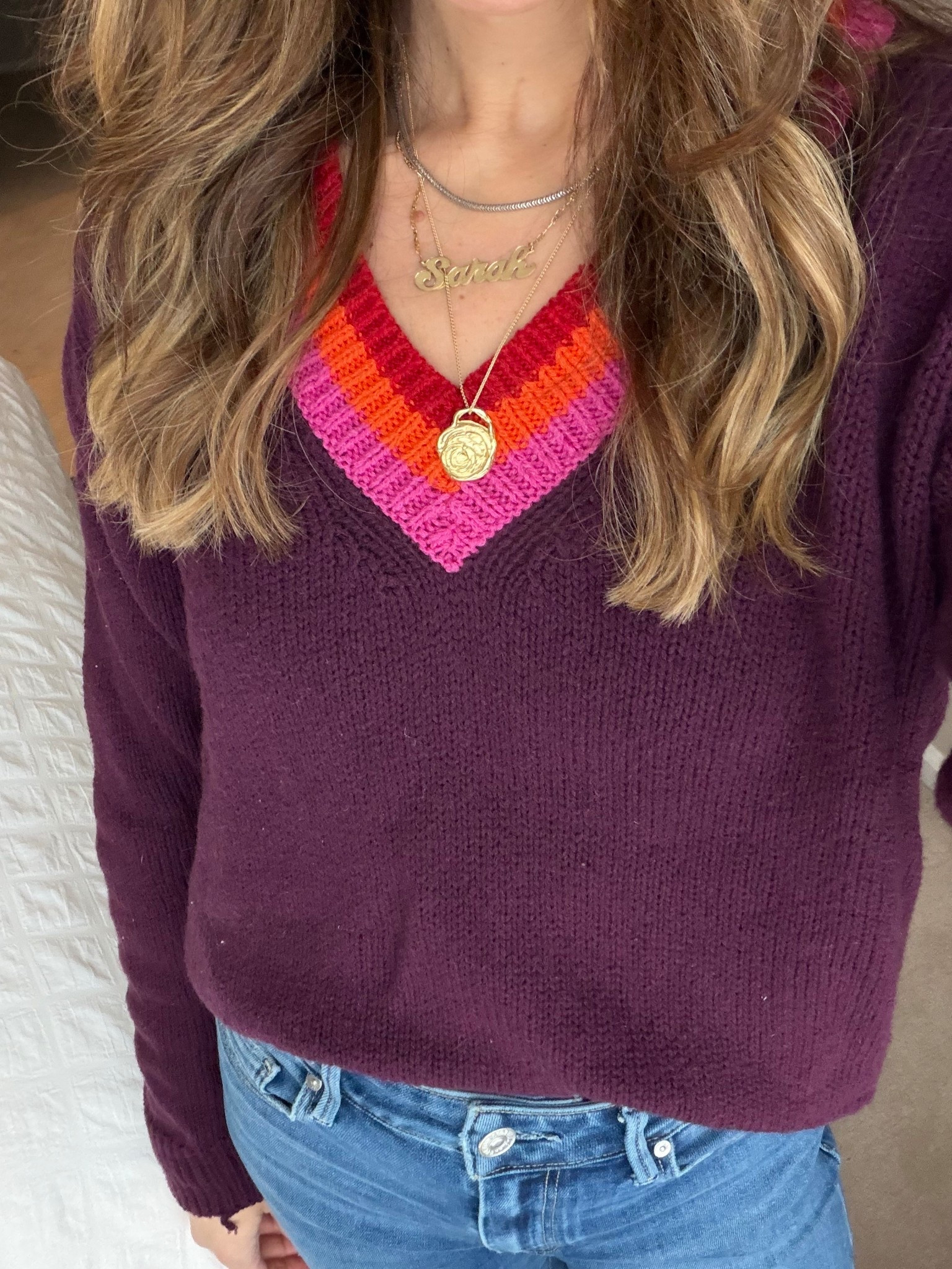 Contrast trim sweater 


#LTKHoliday