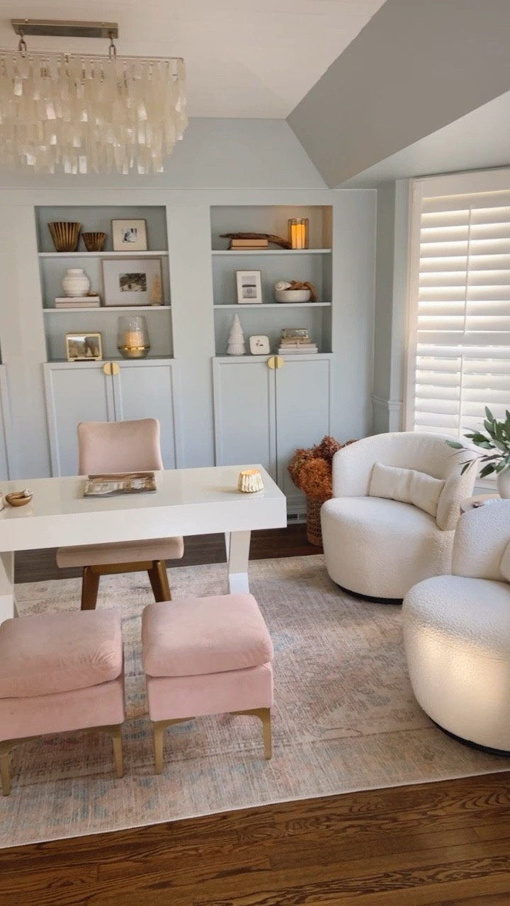 Linking my EXACT swivel chairs that we have had for over 1 year and still look and feel brand new!

So comfortable and easy to move around into other rooms as needed for extra seating!

Home office decor, white desk, blush decor, neutral home decor, shelf decor, capiz shell chandelier, West Elm chandelier, faux eucalyptus stems, white ceramic vase, marble ruffle bowl, glass hurricane candle holder, living room decor. 

#homeoffice #swivelchair #furniture 

#LTKstyletip #LTKhome