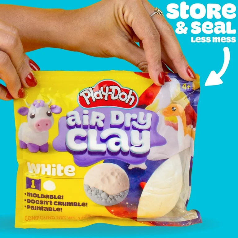 Play-Doh Brand Air-Dry Clay, 5 oz. White Clay Bag | Walmart (US)