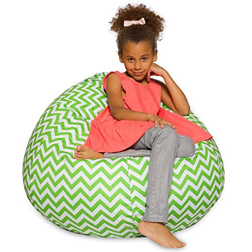 Posh Beanbags Bean Bag Chair, Large-38in, Pattern Chevron Green and White | Amazon (US)