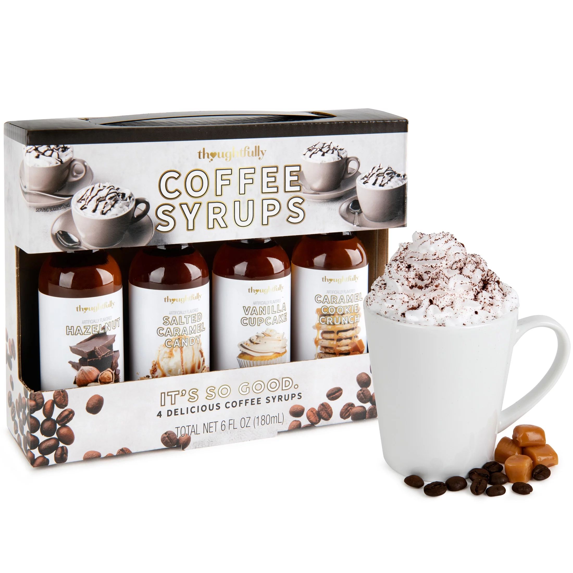 Thoughtfully Gourmet, Coffee Syrup Gift Set, Flavors Include Hazelnut, and More, 4-Pack - Walmart... | Walmart (US)