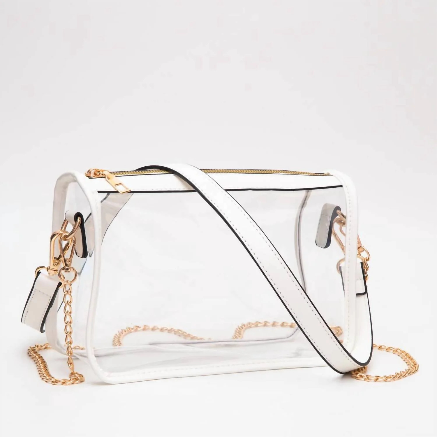 Clear Crossbody Bags In White | Shop Simon