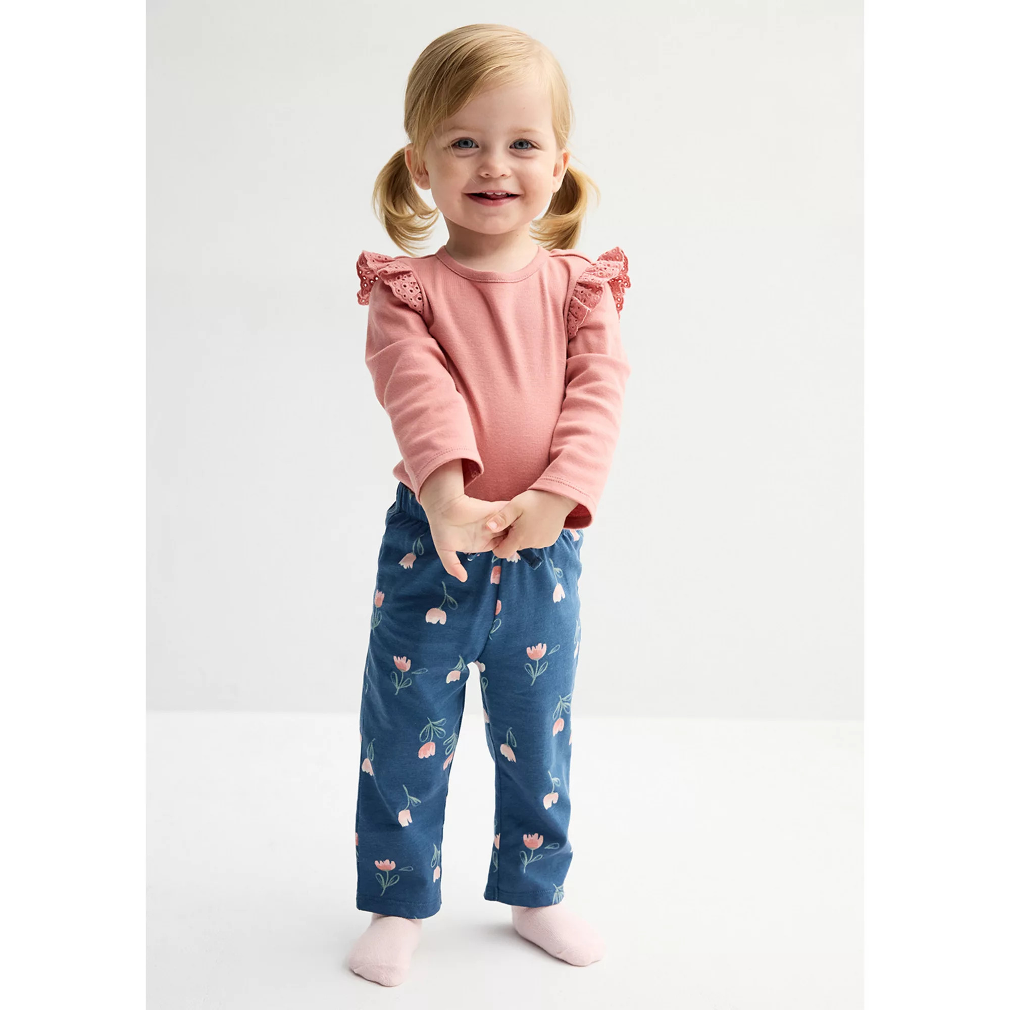 Baby Girl Carter's 2-Piece Long-Sleeve Floral Bodysuit & Pant Set | Kohl's