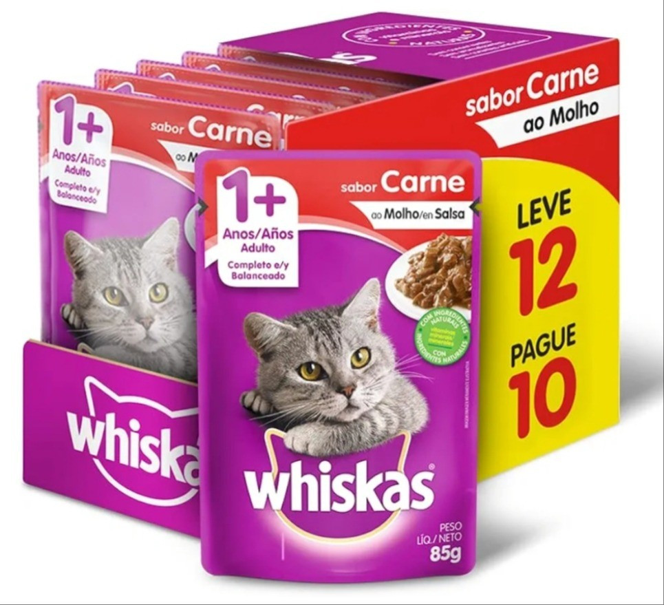 Uma refeição completa e balanciada. Whiskas Ração Úmida Sachê Carne ao Molho Para Fatos Adultos Leve 12 pague 10.

#LTKbrasil #LTKsalealert #LTKhome