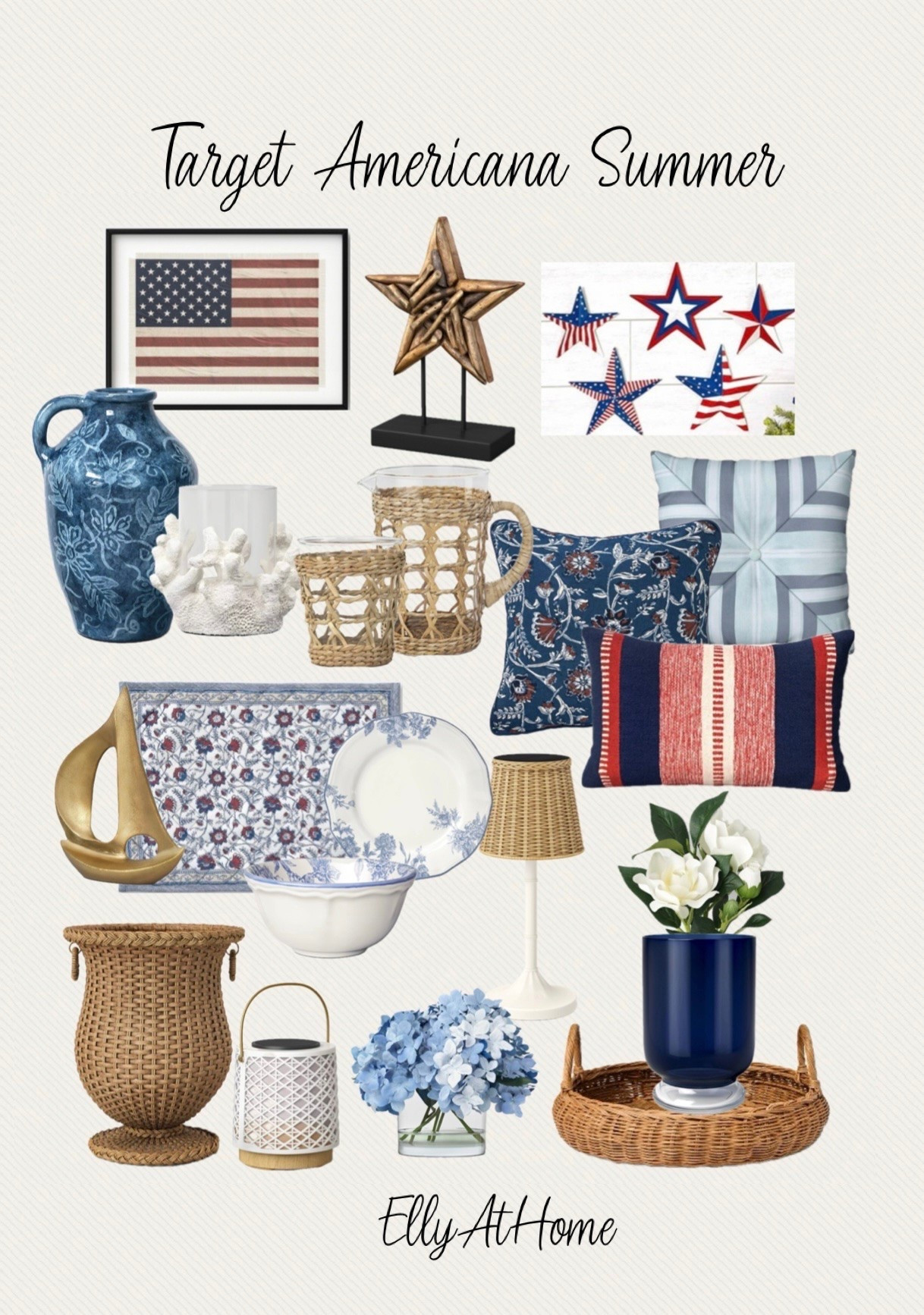 Target patriotic Americana summer home styling! Memorial Day, 4th of July, decor, entertaining, pillows, planters, and more!

#LTKHome
