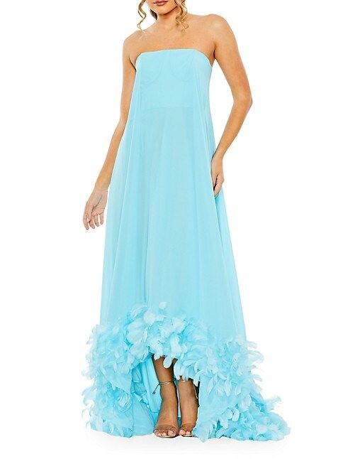 Feathered Chiffon Strapless Gown | Saks Fifth Avenue