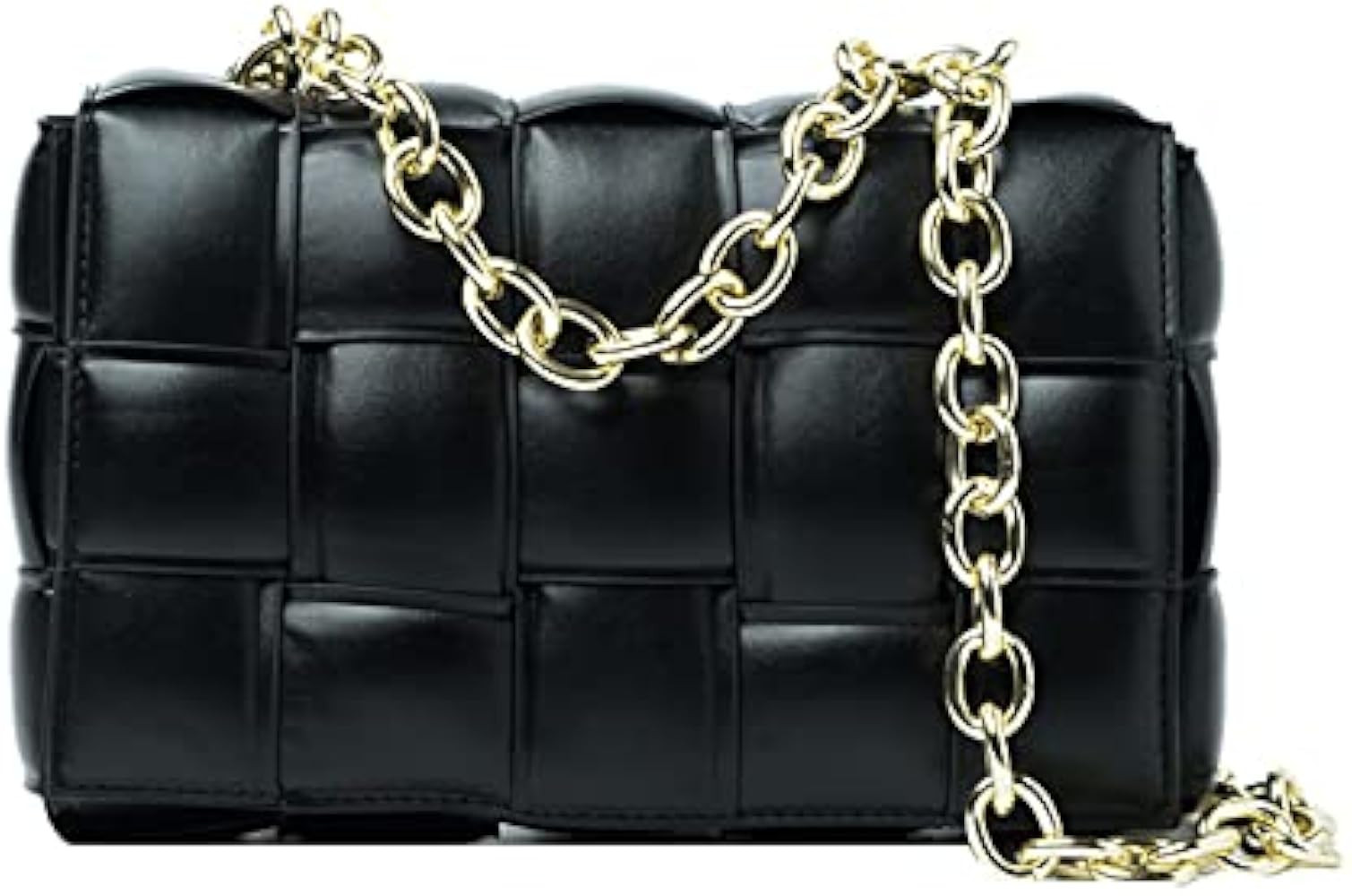 Bella Luna Woven Padded Cassette-Style Crossbody Handbag Purse for Women with Adjustable Strap or... | Amazon (US)