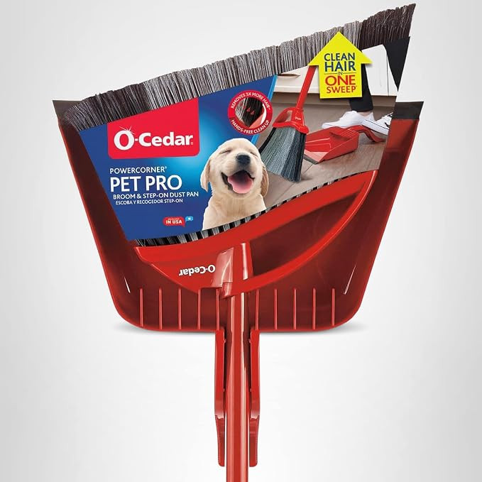 O-Cedar Pet Pro Broom with Step-On Dustpan | Remove 99% with One Sweep | Removes 3 Times More Pet... | Amazon (US)