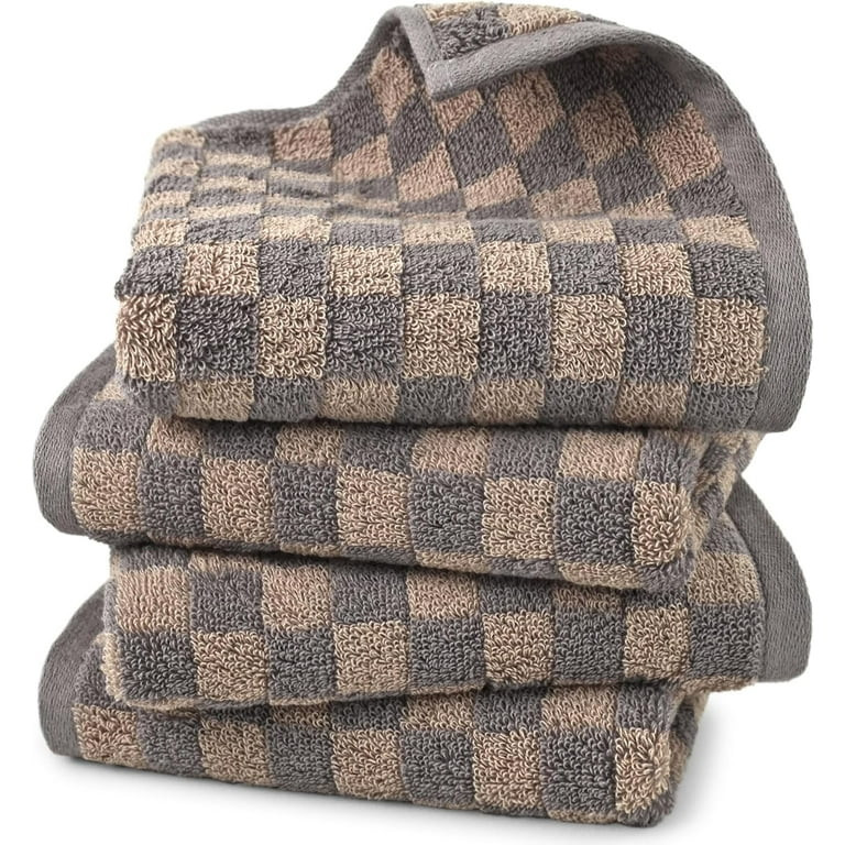 XiaoBanDeng Soft Hand Towels 4 Pack, Orange Checkered Face Towel Set for Bathroom Kitchen, Fall D... | Walmart (US)