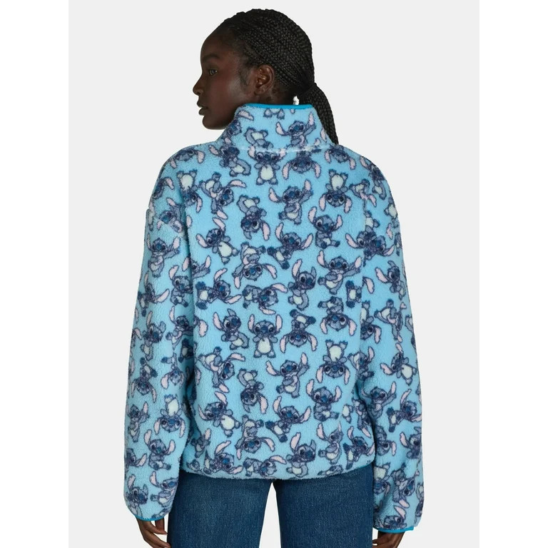 Stitch Women’s Quarter Zip Print Fleece Sweatshirt, Sizes XXS-XXL - Walmart.com | Walmart (US)