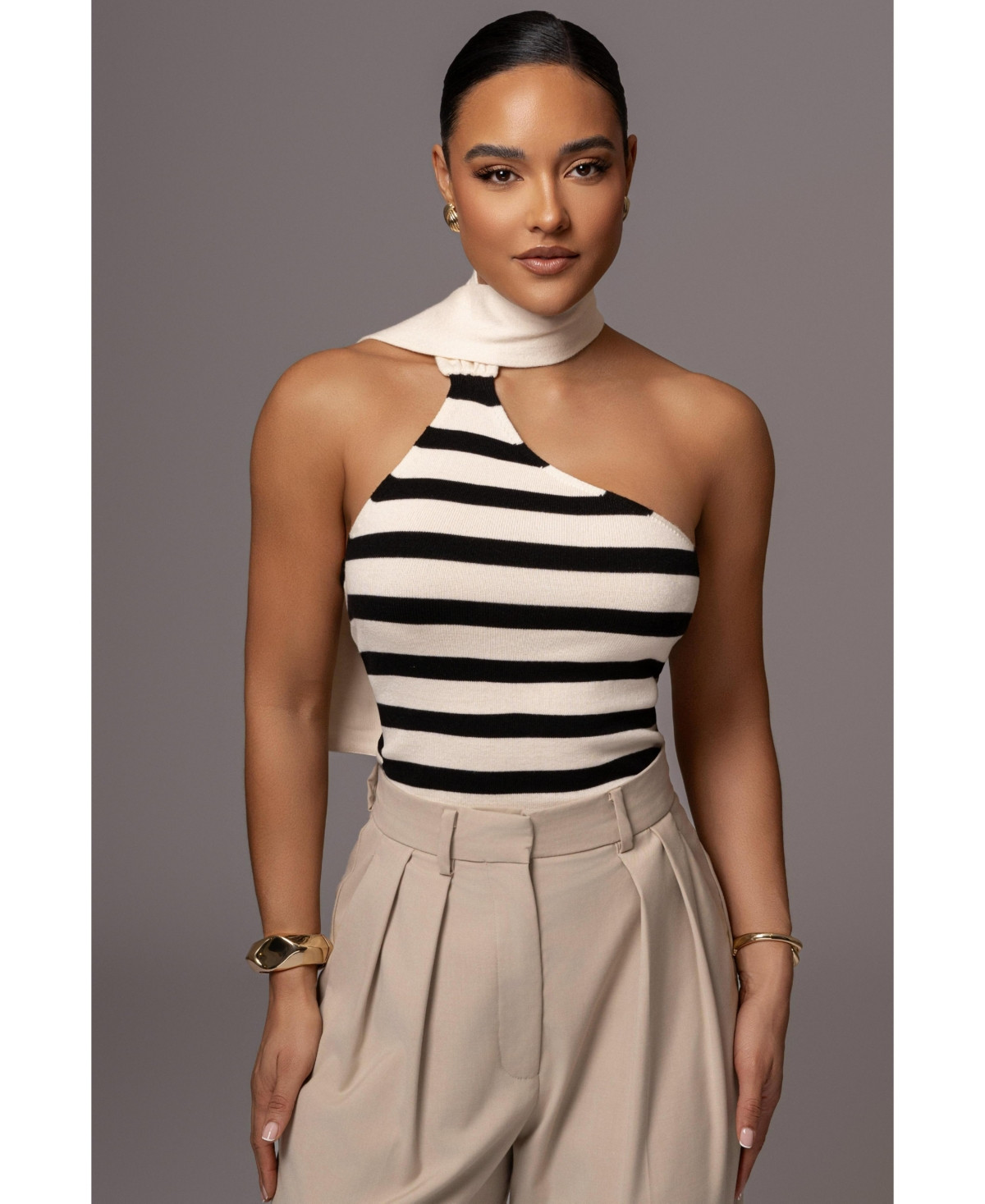 Jluxlabel Women's Amelie Striped Top - Black | Macy's
