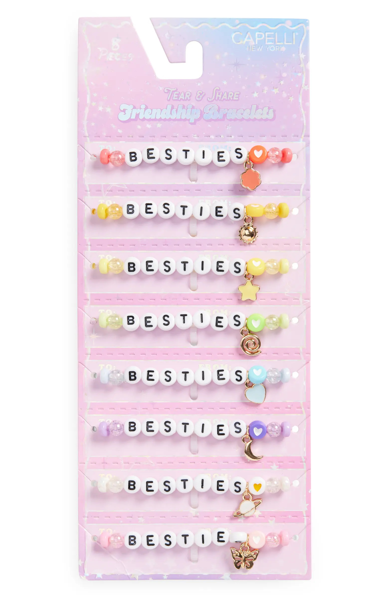 Kids' Tear & Share 8-Pack Assorted Best Friends Bracelet Set | Nordstrom