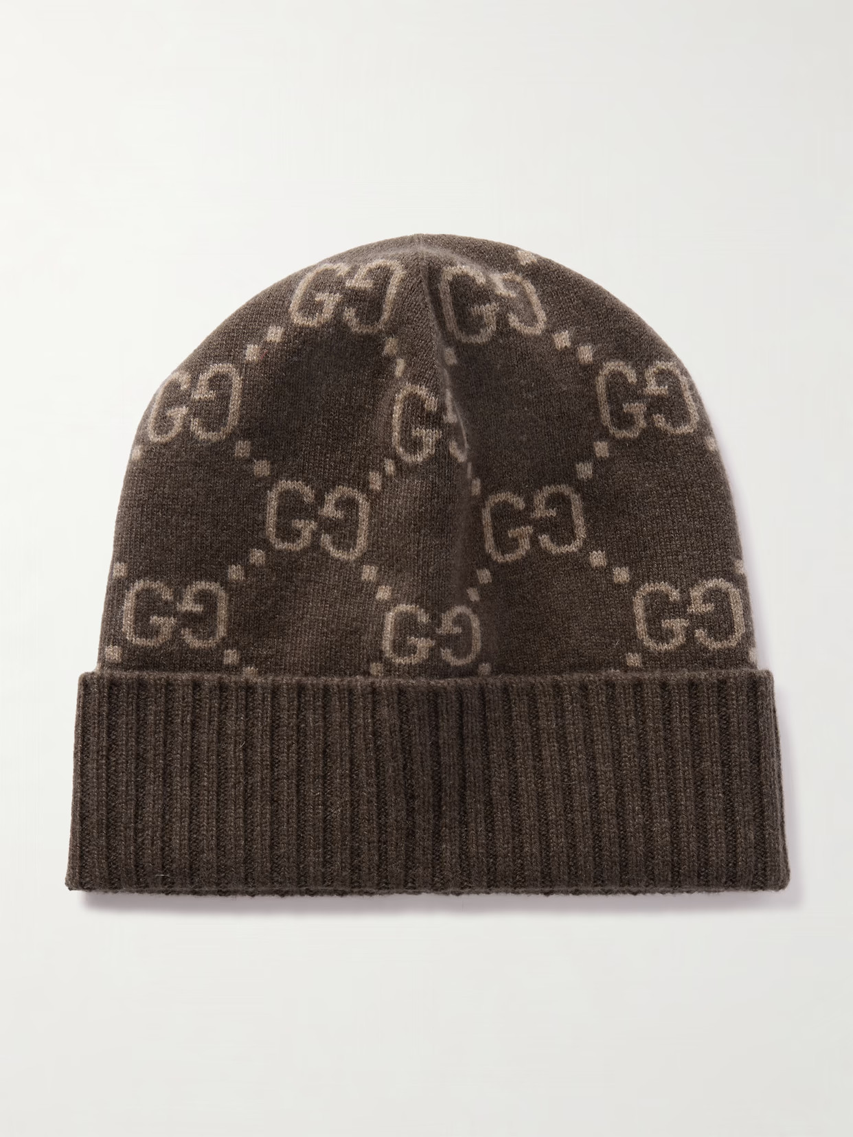 Gucci - Cashmere-jacquard Beanie - Brown | NET-A-PORTER (US)
