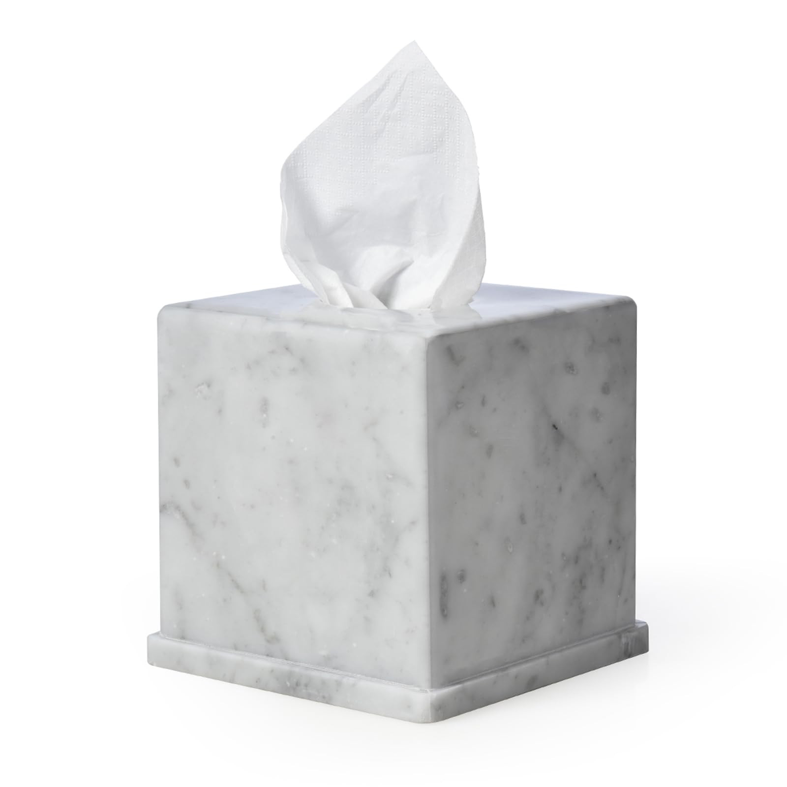 Natural Marble Tissue Box Cover, Carrara White Tissue Organizer 6 X 6 X 5.7 Inch, Heavy Stone Dec... | Amazon (US)