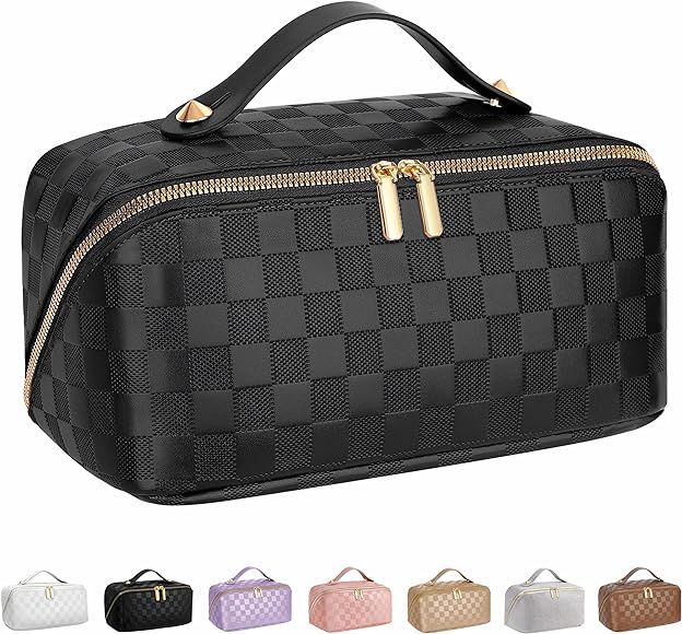ALEXTINA Large Capacity Travel Cosmetic Bag - Portable Makeup Bags for Women Travel Toiletry Bag Wat | Amazon (US)